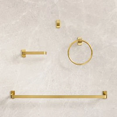 Reeded Towel Ring, Antique Brass