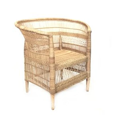 Talullah Handwoven Cane Lounge Chair, Rattan