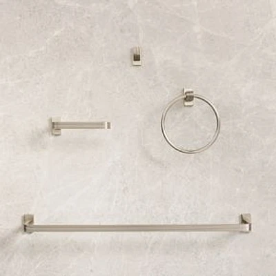 Reeded Towel Ring, Brushed Nickel