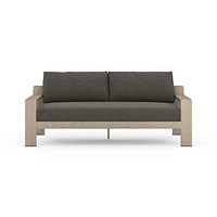 Angled Arm 74" Outdoor Sofa, Washed Brown, Charcoal