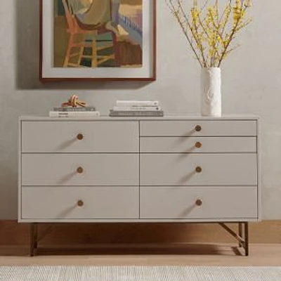 Lilia 58.25" 7-Drawer Dresser, Matte Alabaster