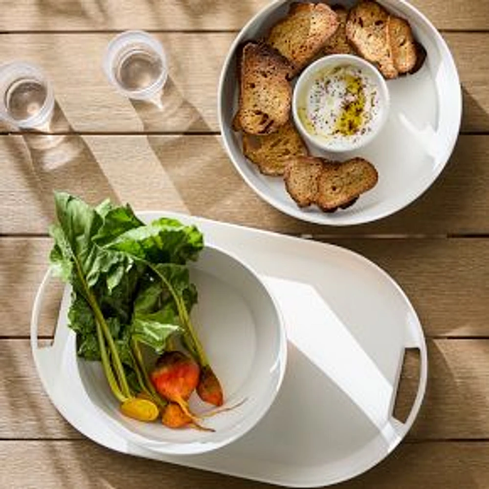 Modern Melamine Outdoor Serve Bowl, White