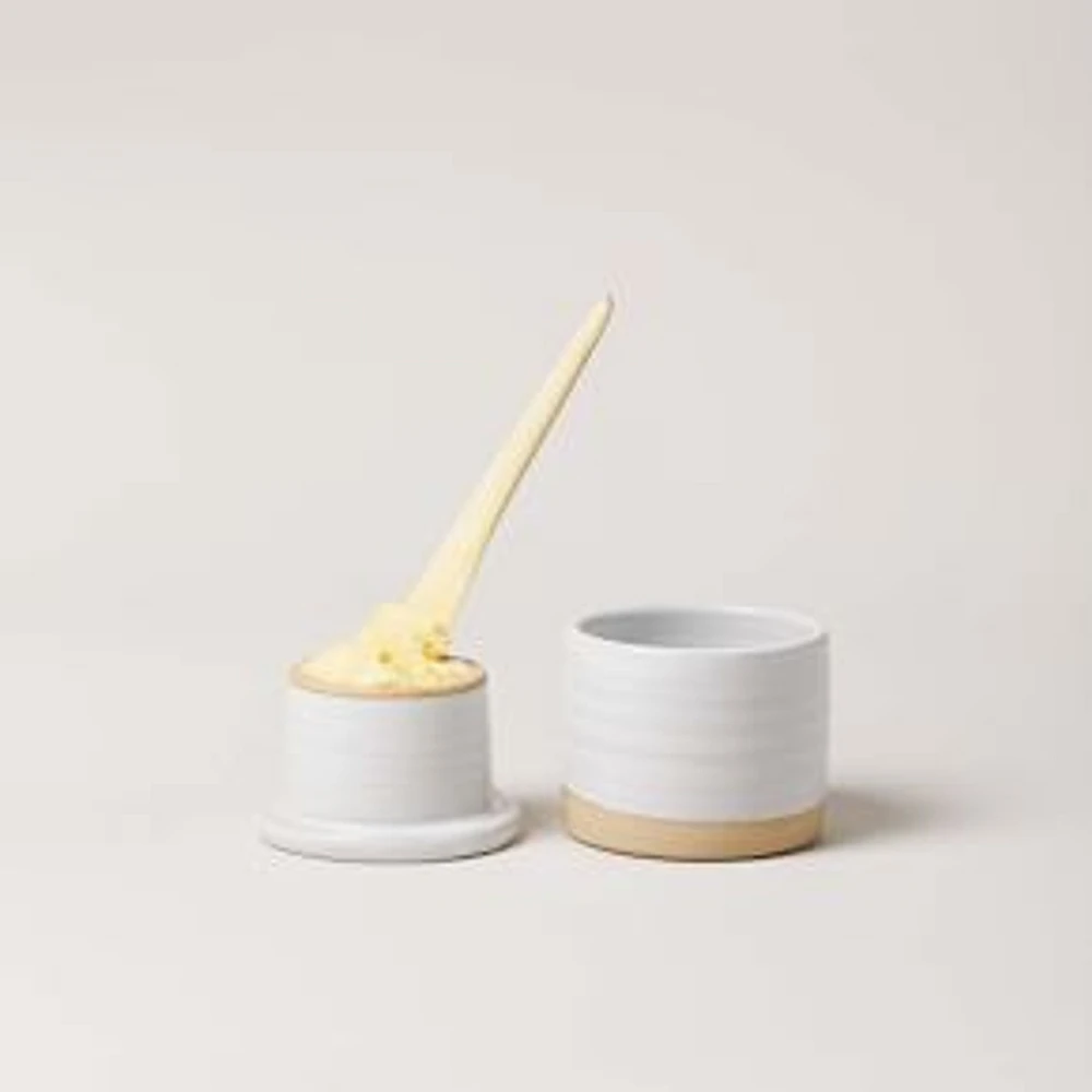 Silo Butter Keeper American Mined Clay And Glaze White Keeper