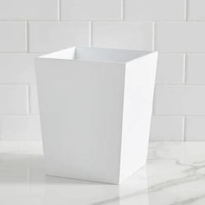 Waste Bin, Lacquer, White