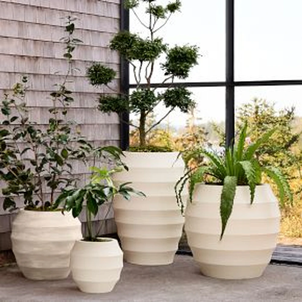 Eli Ficonstone Planter, Small, Washed White