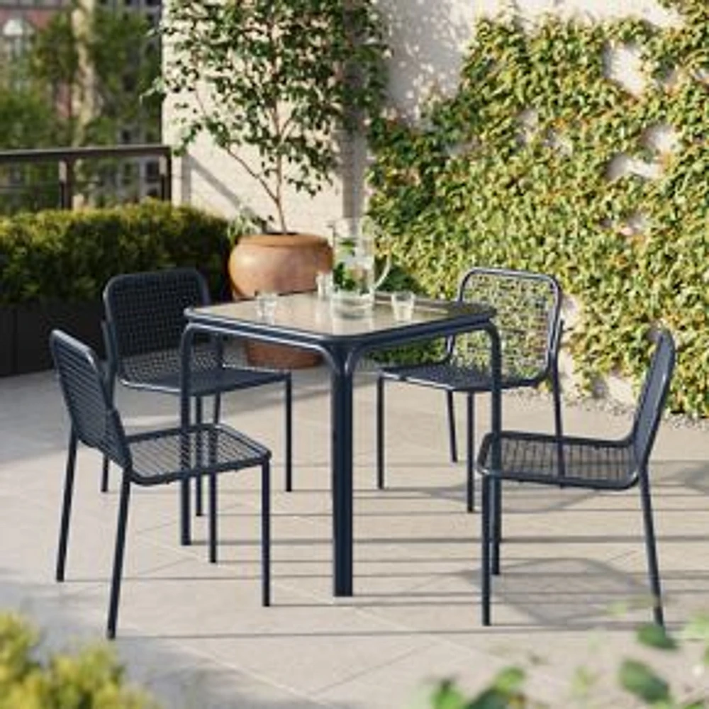 Seville Bistro and 4 Seville Dining Chairs, Navy