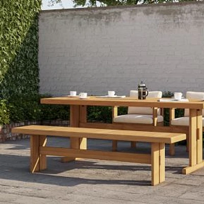 Monterey Outdoor 70" Dining Bench, Natural Teak