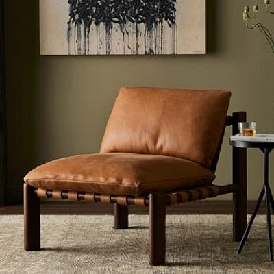 Laguardia Leather Chair, Palermo Cognac, Terra Brown Parawood