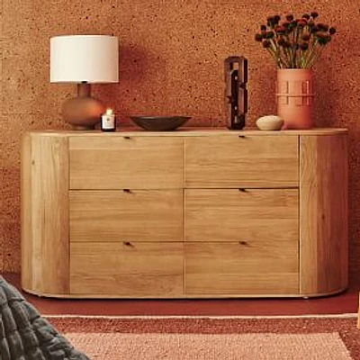 Modern (66") Round Dresser  ,Solid Oak