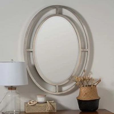 Gallant Oval Wall Mirror, Silver, 30.5"Wx40.5"H