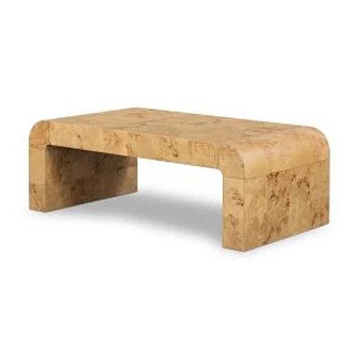 Cascading Top 45" Rectangle Coffee Table, Natural Poplar