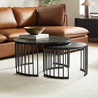 Spoke Nesting Coffee Tables, Black