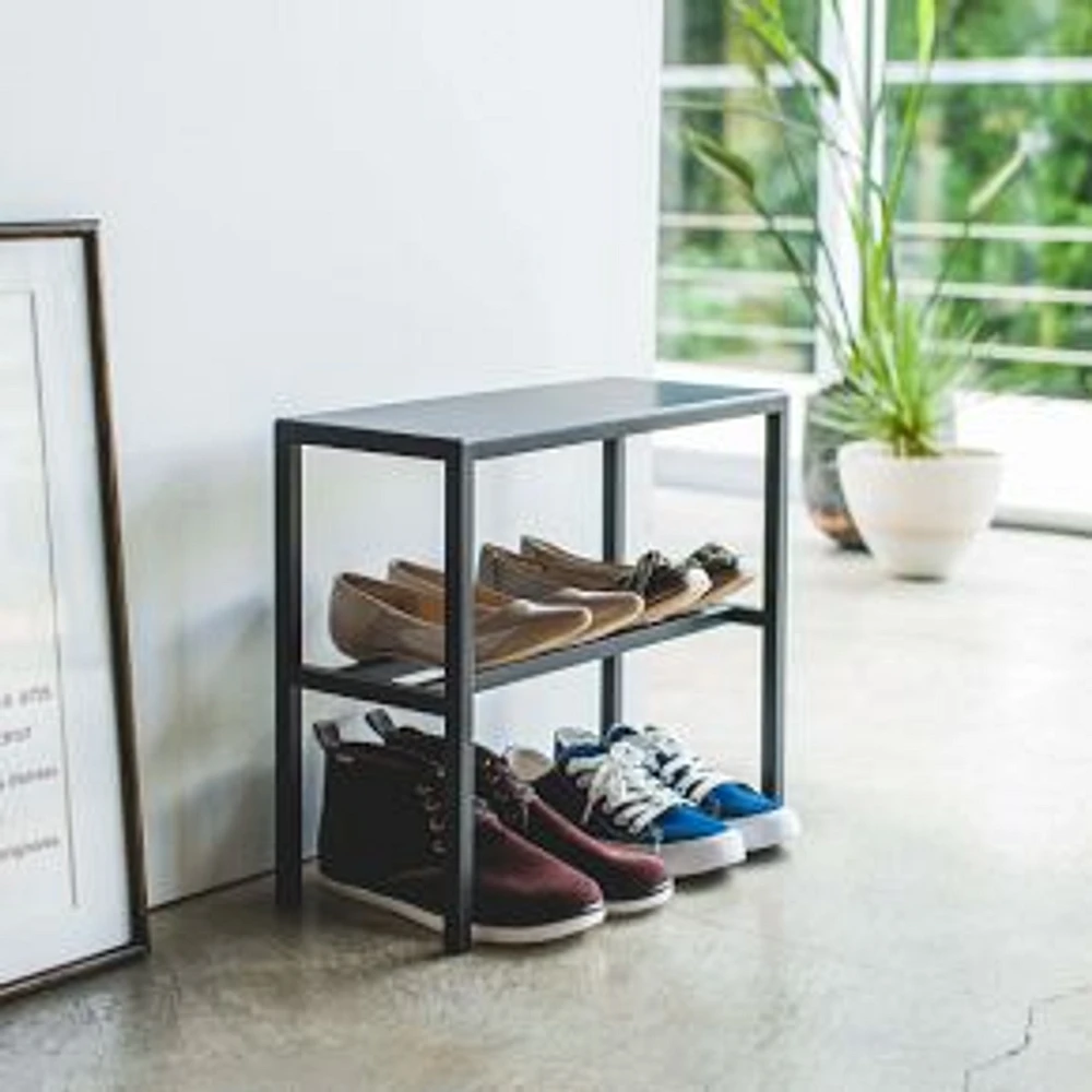 Yamazaki Tower Bench Shoes Rack, Black