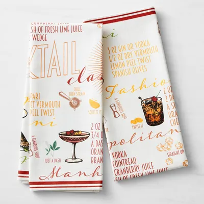 Williams Sonoma Super-Absorbent Multi-Pack Tea Towels, Set of 4