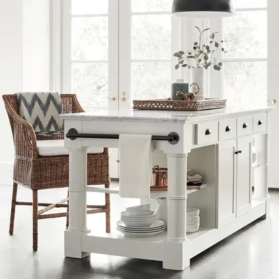 Modular Double Marble Top Kitchen Island