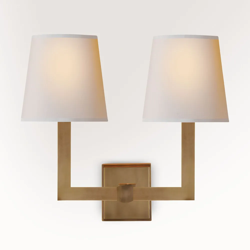 Visual Comfort Signature Collection Thomas O'brien Modern Library Hand-Rubbed  Antique Brass Sconce, TOB2328HAB-L