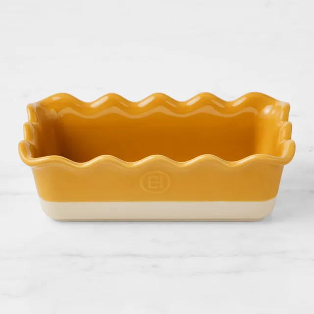 Emile Henry Ruffled Yellow Loaf Pan 6164 1002 Made in France 