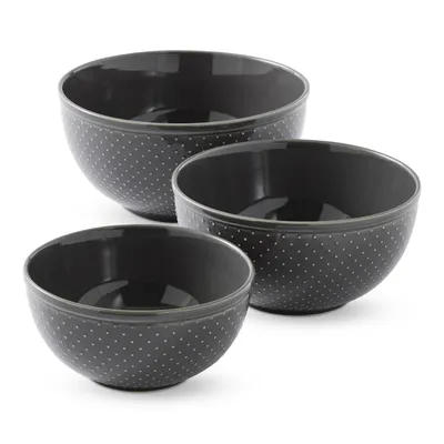 Grey Melamine Pour Spout Bowls - Set of 3