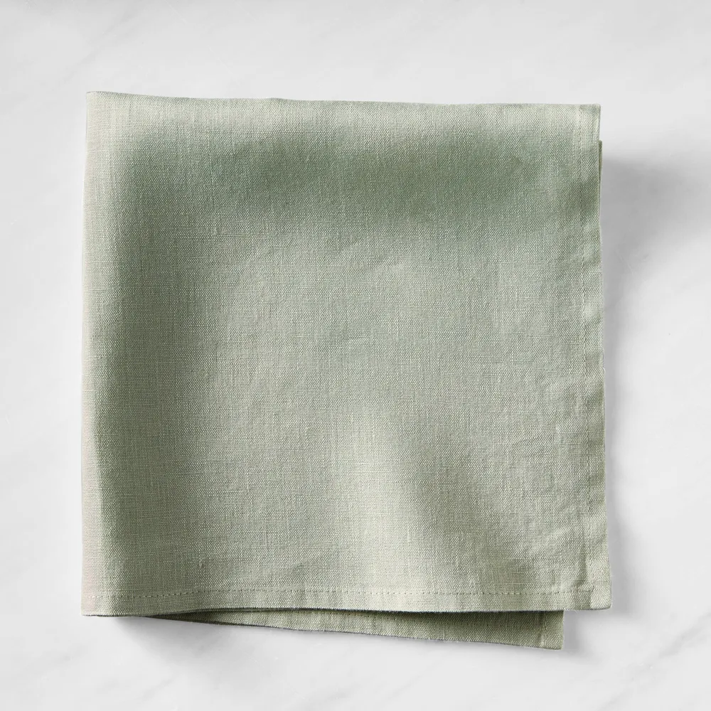 Set Of 4 Washed Linen Napkins in Sage