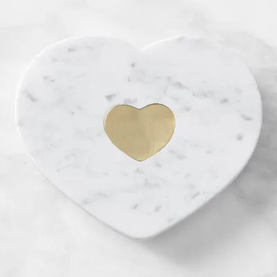 Heart Spoon Rest, Marble and Brass