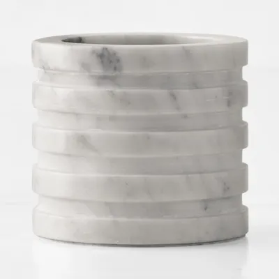 White Carrara Marble Vases, Small