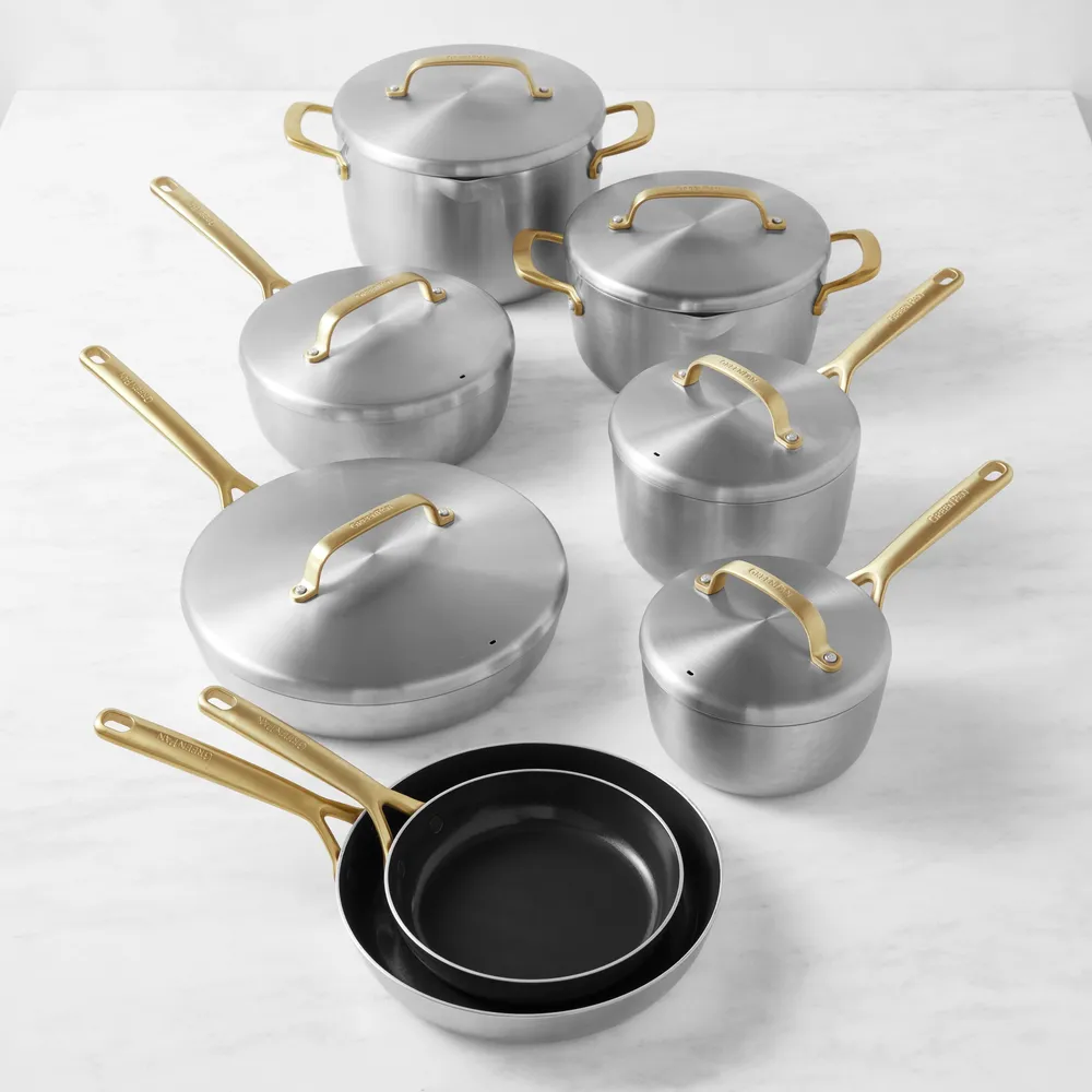 GP5 Stainless Steel 10-Piece Cookware Set, Champagne Handles