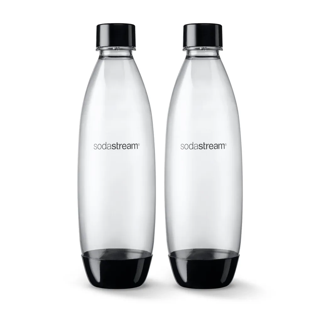 Williams Sonoma SodaStream 1L Slim Dishwasher Safe Bottles Twin Pack