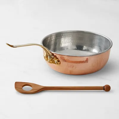 Ruffoni Historia Hammered Copper Chef’s Pan with Acorn Handle and Risotto Spoon