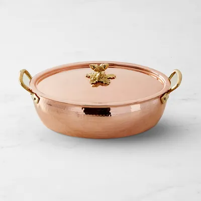 Ruffoni Historia Hammered Copper Chef Pan with Vine Lid, 4-Qt.