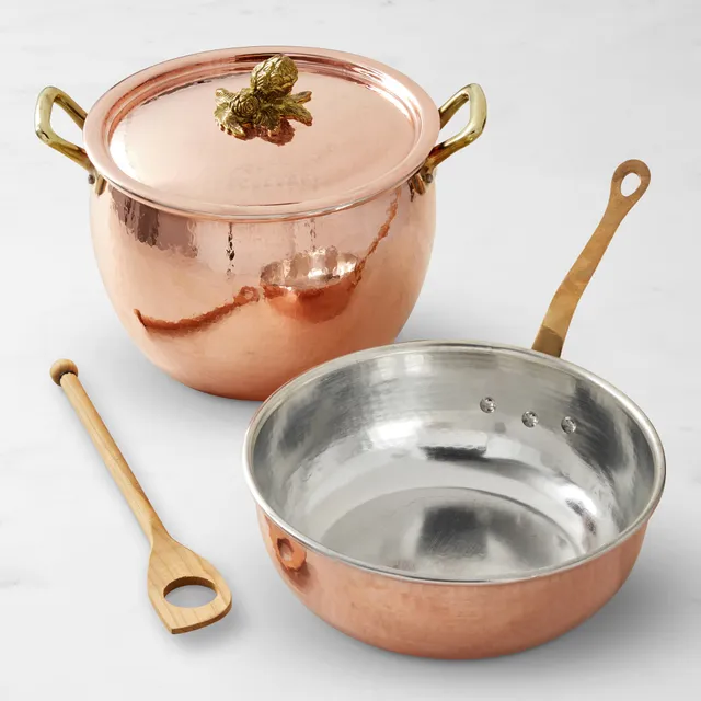 Ruffoni Historia Hammered Copper Chef Pan with Vine Lid, 4-Qt. in