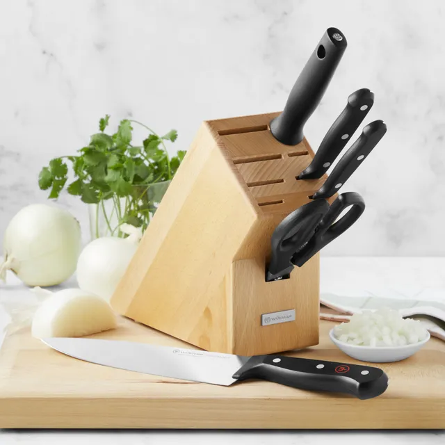 Wusthof Gourmet 12pc Knife Block Set, 15-Slot Acacia - Browns Kitchen