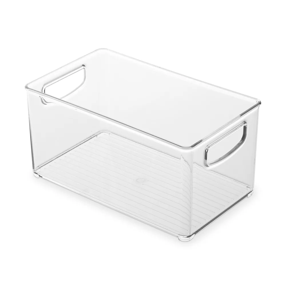 iDesign Clear Plastic Kitchen Bins Lid Organizer