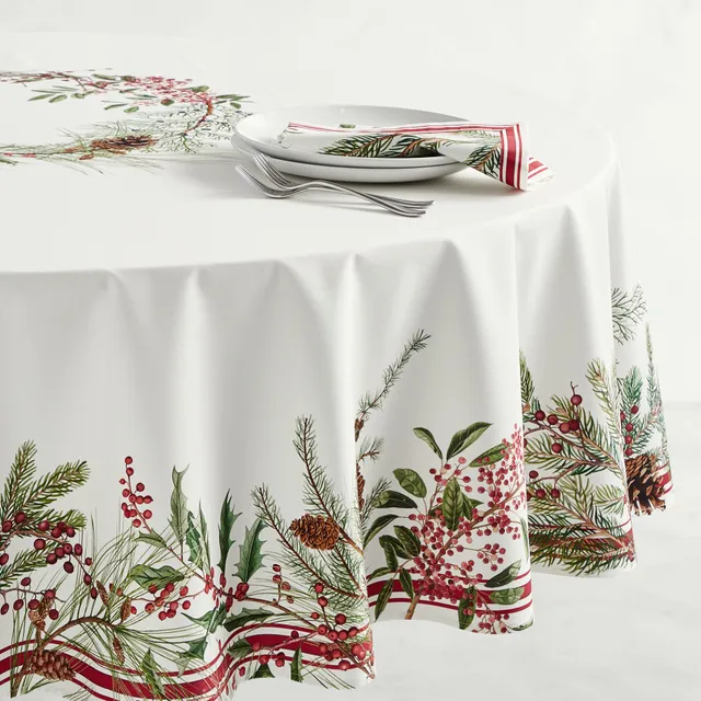 Autumn Leaves & Berries Paper Tablecloth, (7.5' x 14.5')