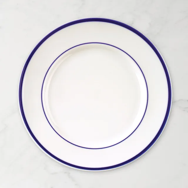 Williams Sonoma Brasserie Blue-Banded Porcelain Mugs