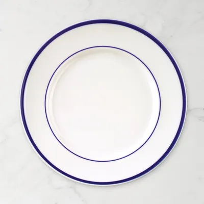 Williams Sonoma Brasserie Blue-Banded Porcelain Cups & Saucers, Set of 4
