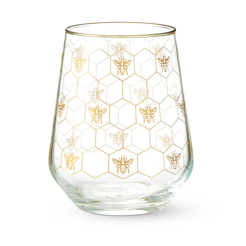 Honeycomb Stemless Wine Glasses