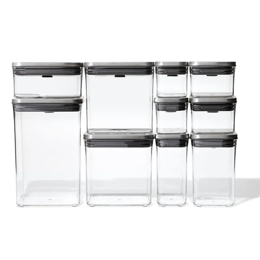 OXO 10-piece POP Containers with Stainless Steel Lids