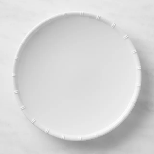 Williams Sonoma Bamboo White Melamine Dinner Plates, Set of 4