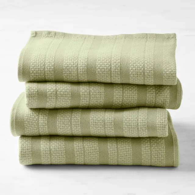 Williams-Sonoma Classic Striped Dishcloths, Dishrags (Sage Green)