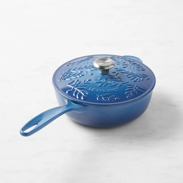 Le Creuset Olive Branch Collection Saucier in Indigo