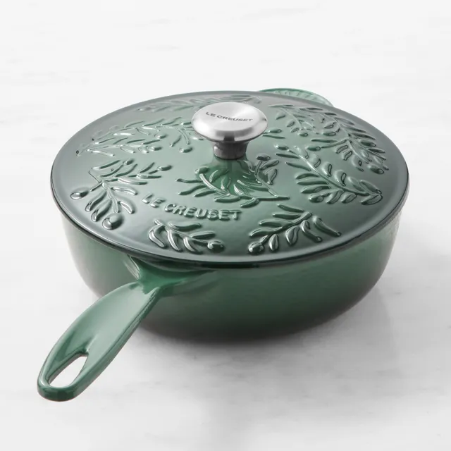 Le Creuset Enameled Cast Iron Braiser with an Olive Leaf Pattern