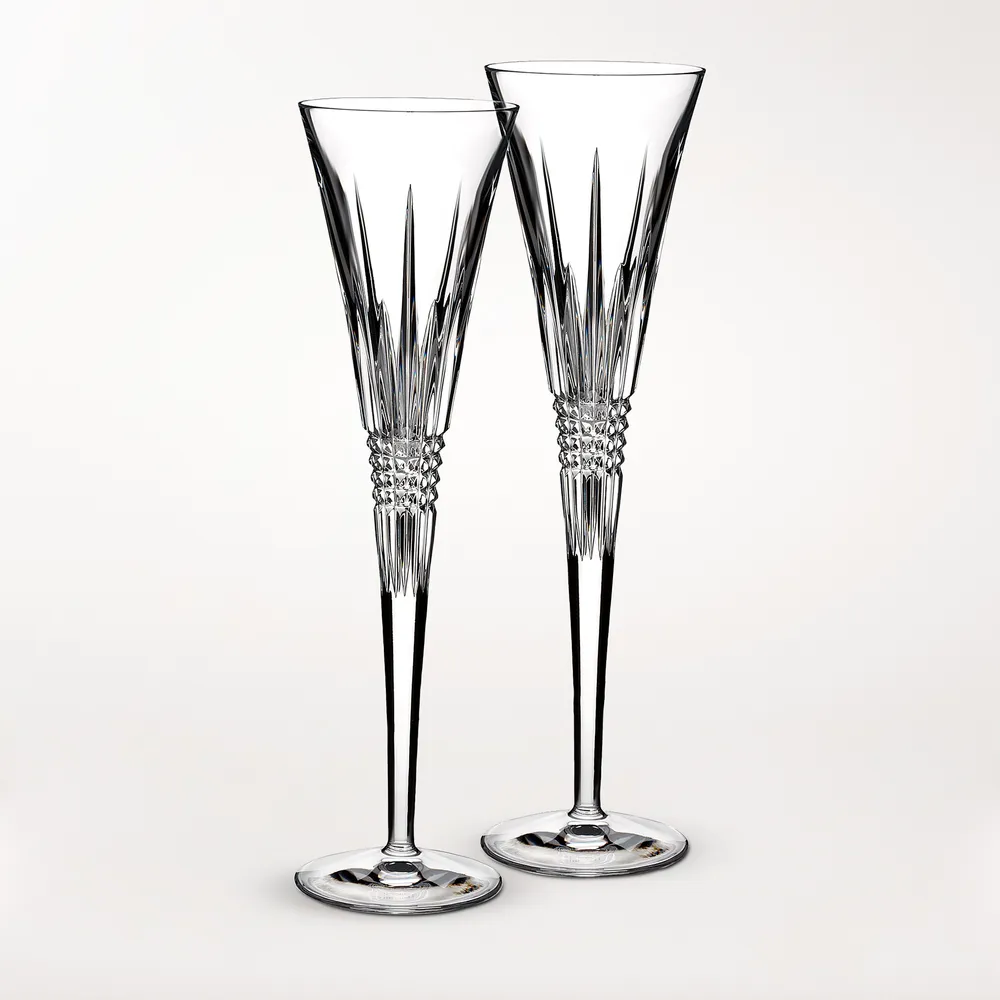 Williams Sonoma Waterford Lismore Black Martini Glasses, Set of 2