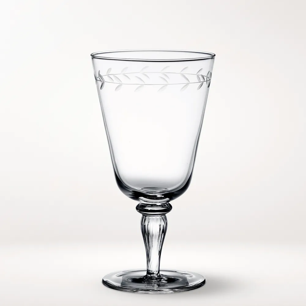 Vintage Etched Wine Glass by Williams-Sonoma