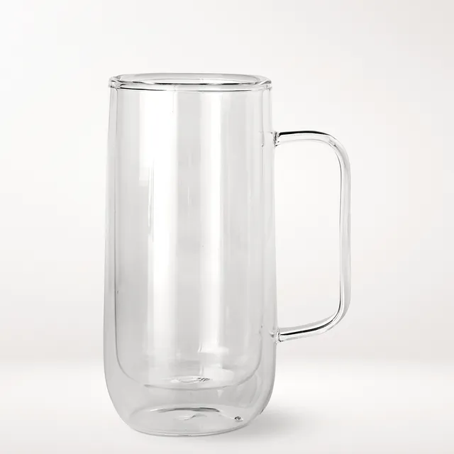 Double-Wall Glass Tall Coffee Mugs