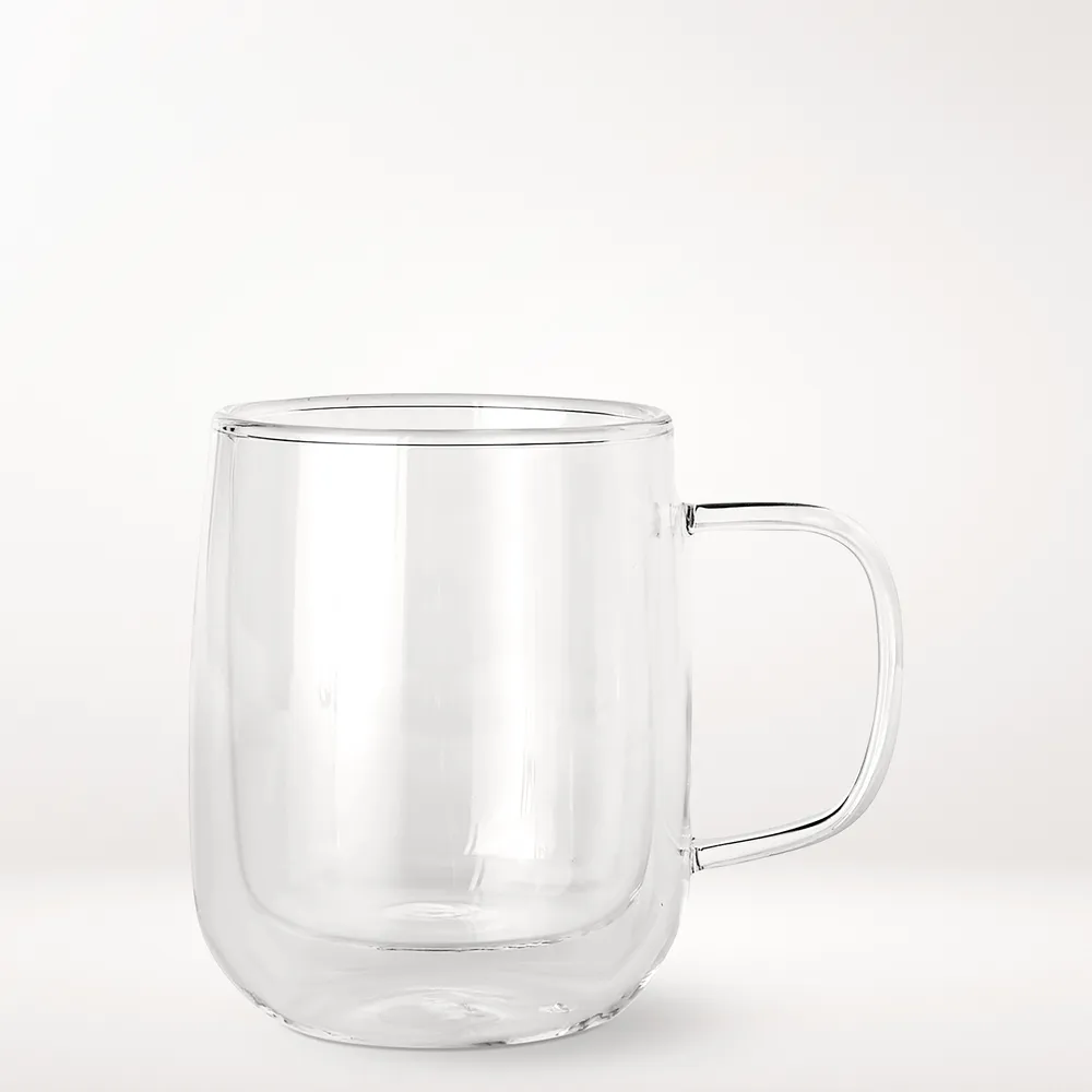 Double Wall Groovy Glass Cup