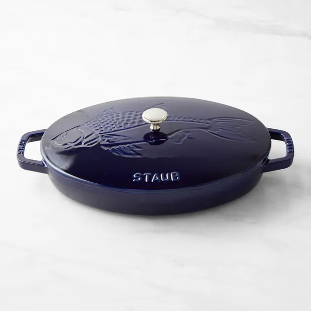 Staub Red Grenadine Enameled Cast Iron 12 Square Grill Pan Skillet / No  Lid - Waterfront Online