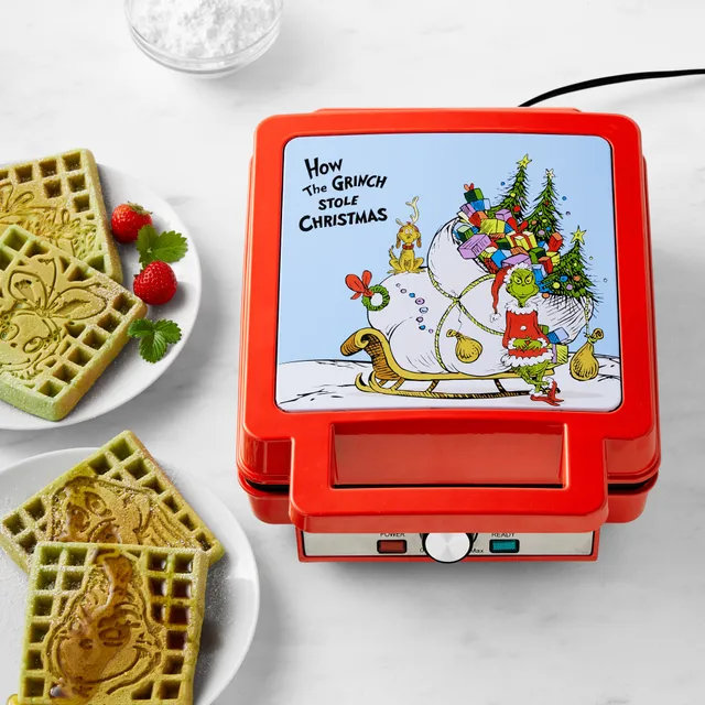 Vintage Grinch Waffle Maker Green Cartoon Kitchen Appliance Movie Christmas  Fun 