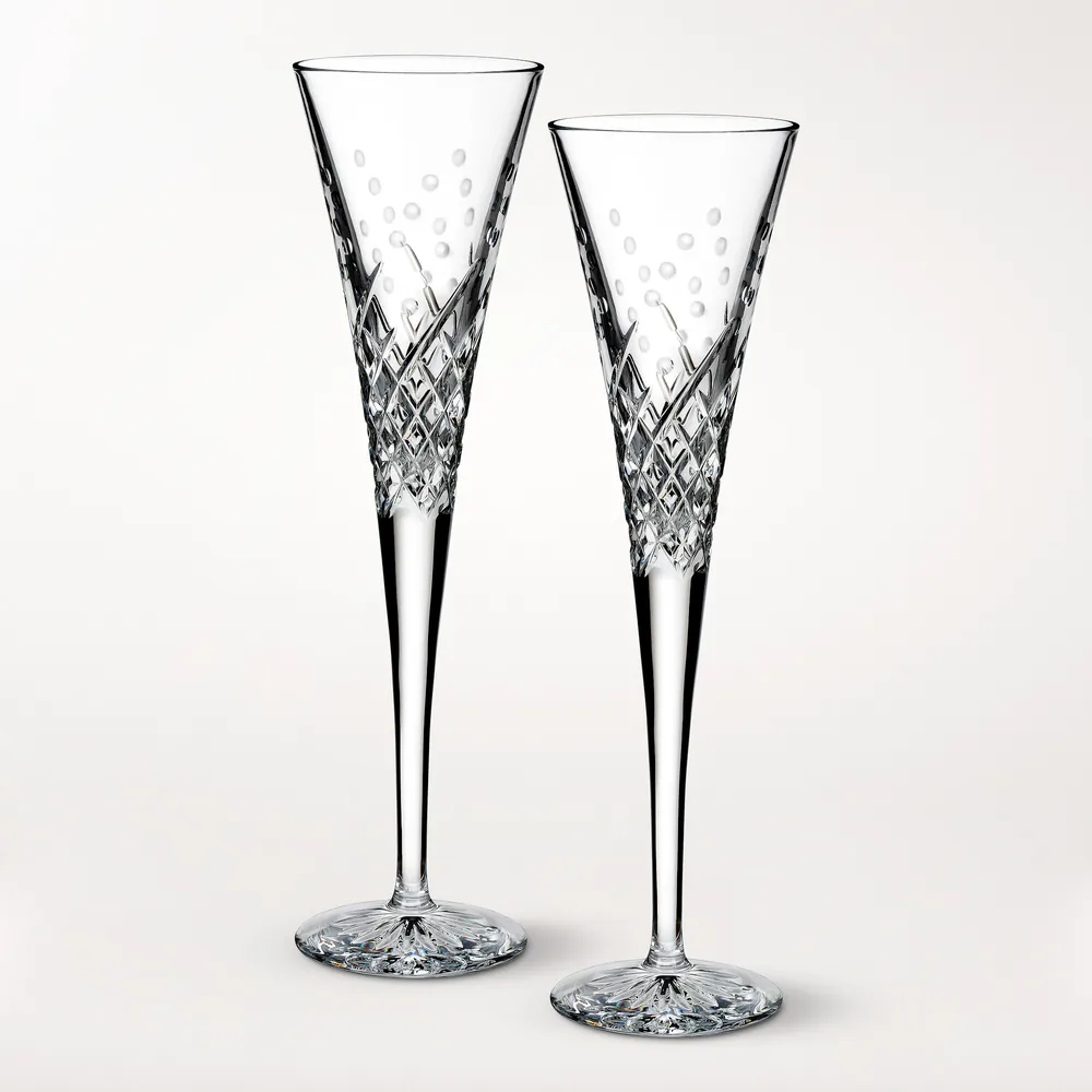 Williams Sonoma Waterford Lismore Black Martini Glasses, Set of 2