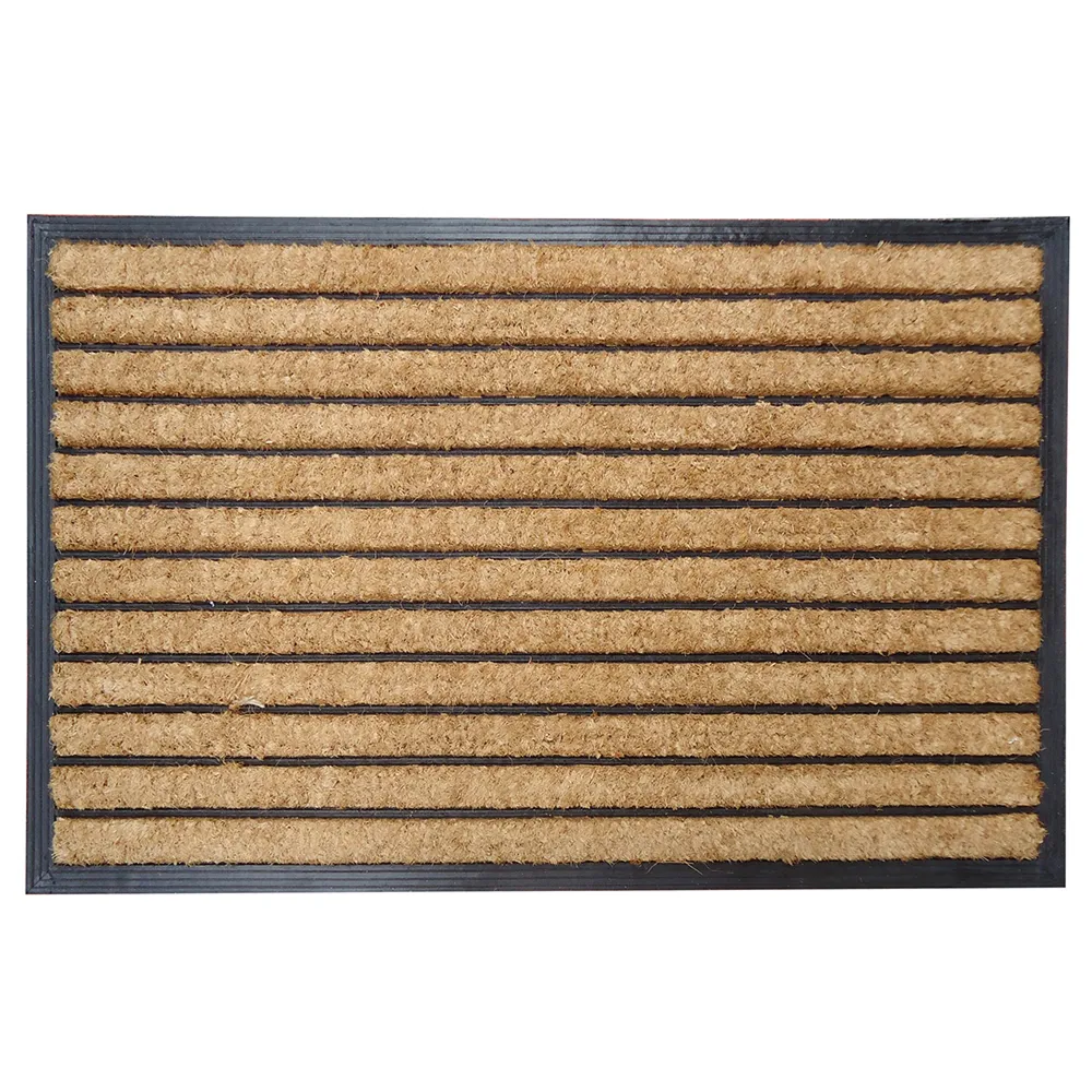 Three Stripe Jute Doormat