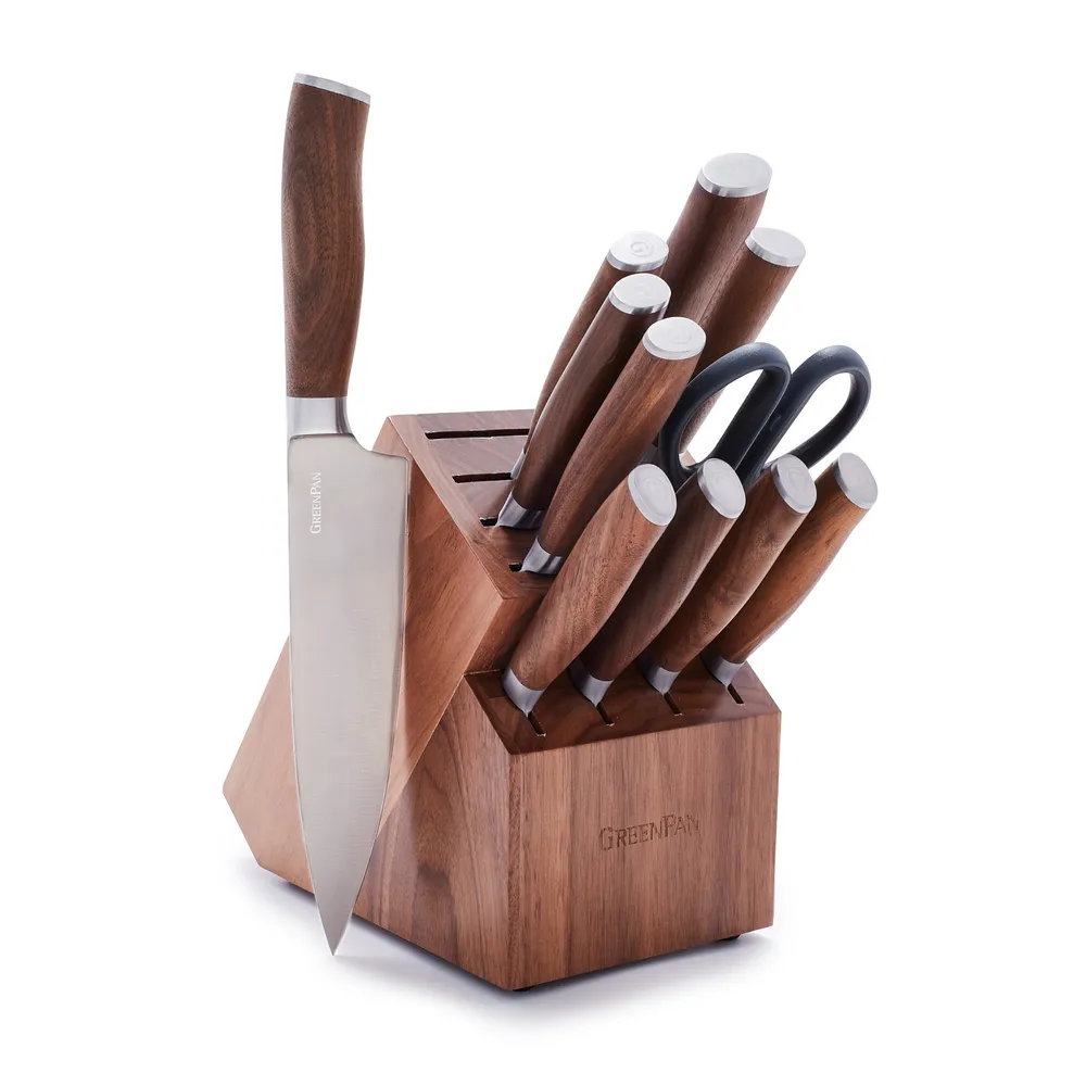 Premiere Titanium Cutlery 4-Piece Steak Knife Set with Walnut Handles